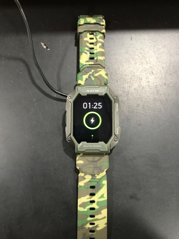 Photo 2 of Military Smart Watches for Men, 2023 All-New 1.71'' Tactical Smartwatch for Android Phones and iPhone Compatible, 5ATM Fitness Tracker with Blood Pressure, Heart Rate, Blood Oxygen Monitor, Green Camouflage Green