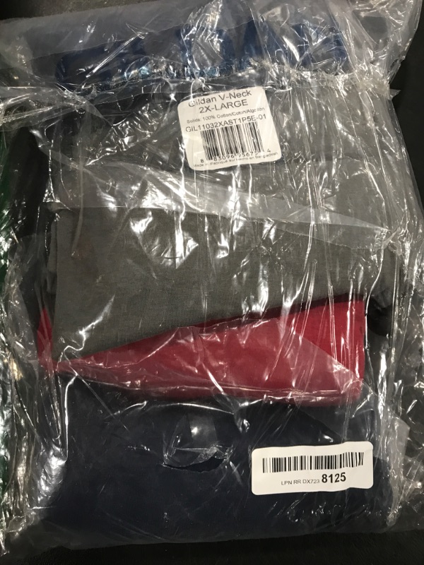 Photo 2 of [Size XX-Large] Gildan Men's V-neck T-shirts, Multipack, Style G1103 5 Navy/Charcoal/Cardinal Red (5-pack) 