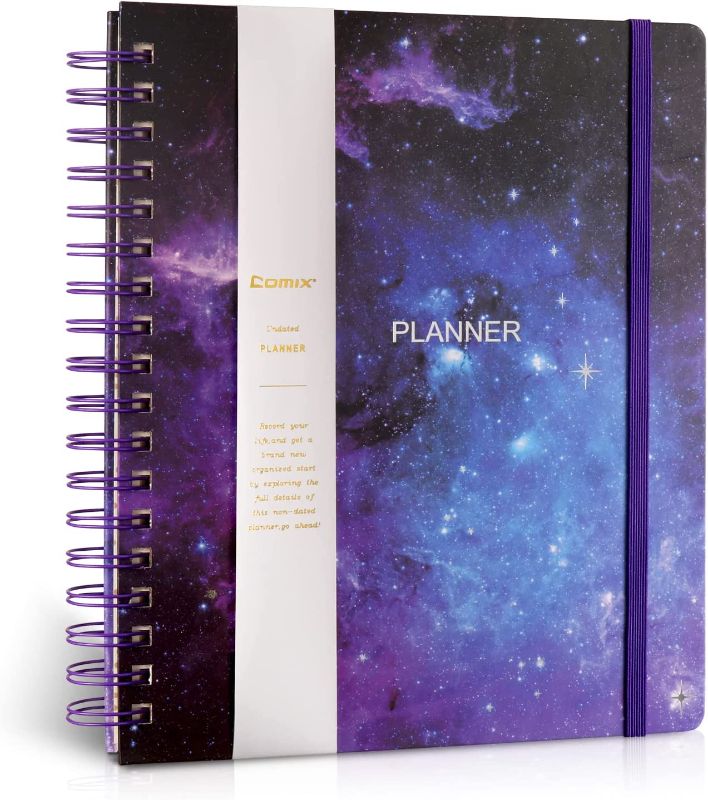 Photo 1 of Daily Planner, Comix Weekly & Monthly Planner, Planner to Manage Time and Hit Your Goals, 7.8x9.5in, Undated, 1 Year, Hardcover, Starry Sky 