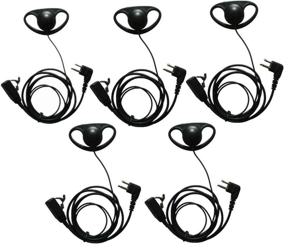 Photo 1 of 10 Pack--2 Pin Ear-Clip Earhook Headset Earphone PTT and Mic Compatible for Motorola GP2000 GP88 P040 CLS1110 2 Way Radio Walkie Talkie + Soft Radio Earmold Pink Medium Left Right Ear Piece Lsgoodcare