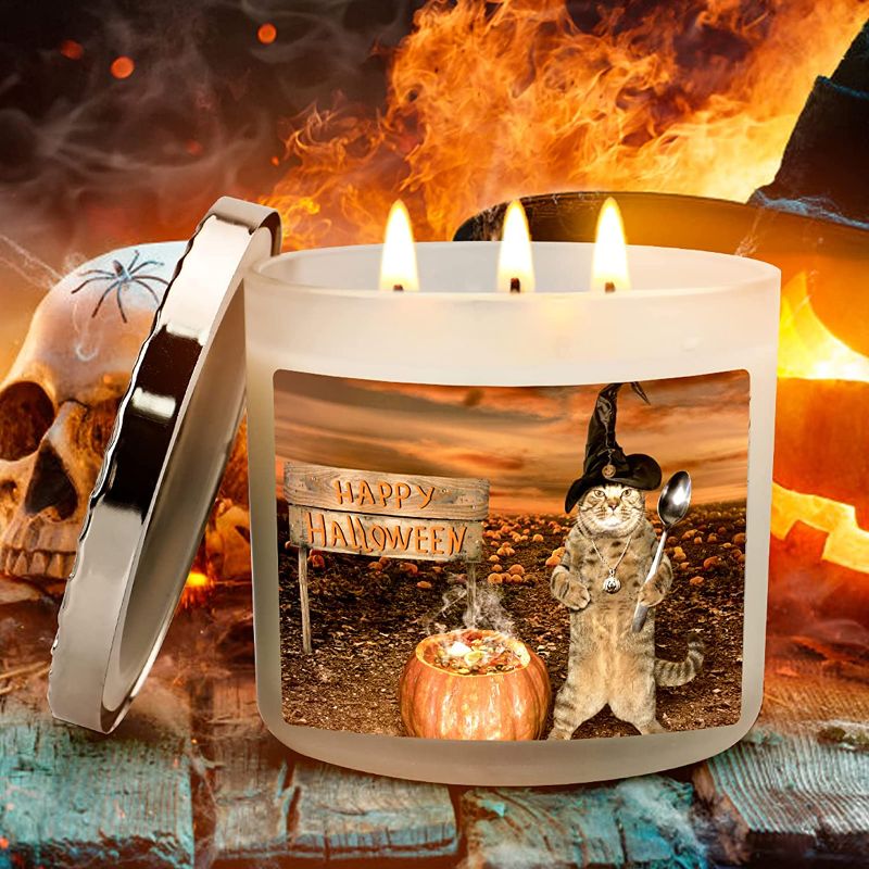 Photo 1 of  Halloween Candles for Home [Bonfire marshmallow]