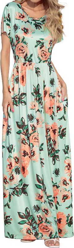 Photo 1 of [Size L] HOOYON Women Summer Casual Floral Long Maxi Dress with Pockets