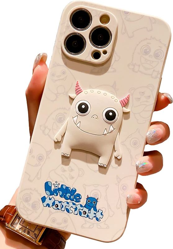 Photo 1 of BANAILOA Cute iPhone 12 Pro Max Case 3D Silicone,Soft Cartoon Monster Eyes Case Protective Camera Cover Square Edge Girly Slim Case Design for iPhone 12 Pro Max - 6.7 inch (White)