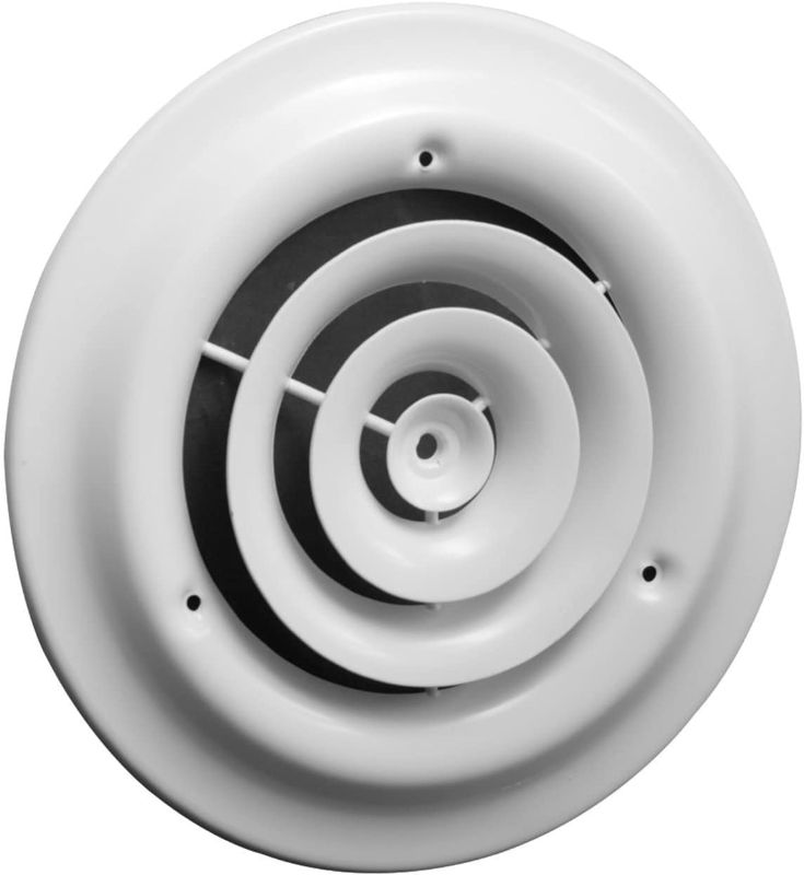 Photo 1 of 10" Round Ceiling Diffuser - Easy Air Flow - HVAC Vent Duct Cover [White] - [Outer Dimensions: 13.75"]
