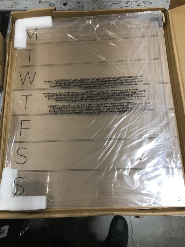 Photo 2 of mDesign Weekly Dry Erase Board for Wall - Days of Week Acrylic White Board Daily Calendar Planner with Dry Erase Marker - Weekday Organizer for Home or Classroom Schedule- Clear/Black