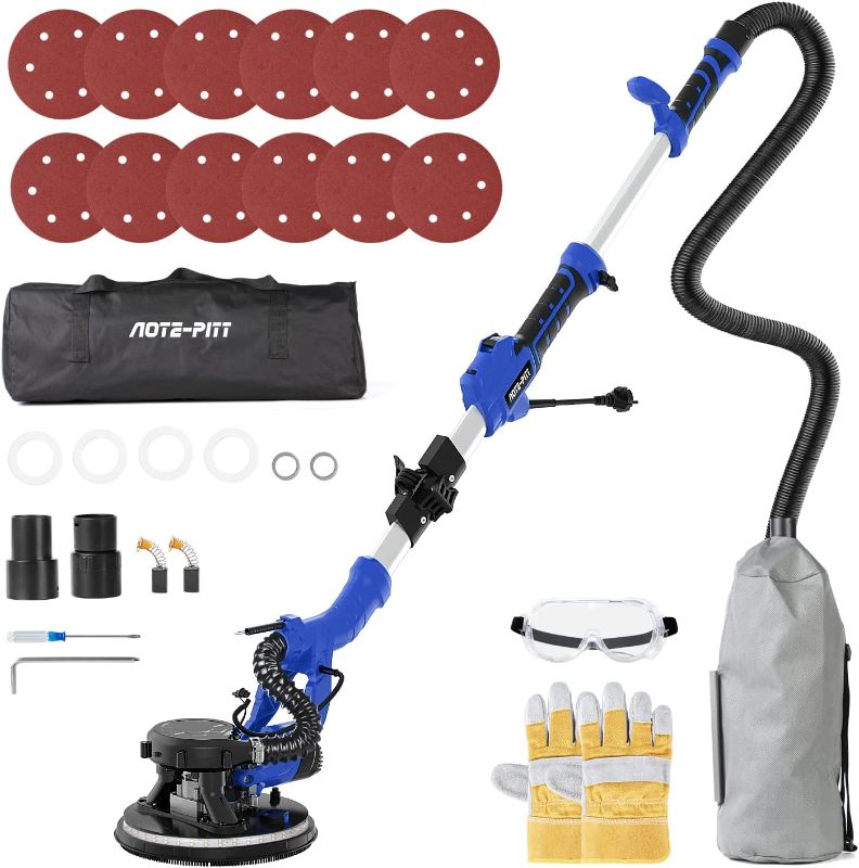 Photo 1 of AOTE-PITT Drywall Sander, 810W 7A Electric Drywall Sander with Vacuum Attachment, Variable Speed 900-1800RPM Power Wall Sanders with 12 Pcs Sanding Discs, LED Light, Extension Handle, Dust Hose