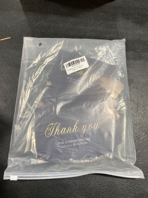 Photo 2 of 50Pcs Poly Mailers with 50Pcs Thank You Cards, Extra Thick Shipping Bags with Handle for Clothing, Self Seal Adhesive Packaging Bags Mailing Envelopes for Small Business - Black