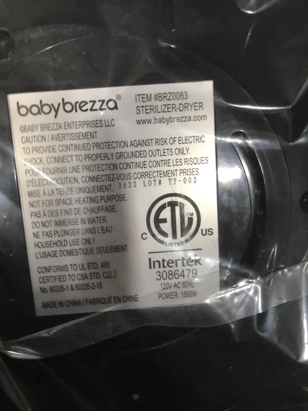 Photo 1 of Baby Brezza Superfast - Just 10 Minutes - Baby Bottle Sterilizer + Dryer - Electric Steam Sterilization – Universal Sterilizing for All Bottles: Plastic + Glass + Pacifiers + Breast Pump Parts