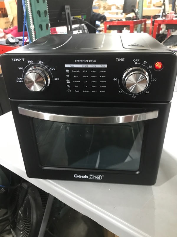 Photo 2 of Geek Chef Air Fryer 10QT, Countertop Toaster Oven, 4 Slice Toaster Air Fryer Oven Warm, Broil, Toast, Bake, Air Fry, Oil-Free, Black Stainless Steel, Perfect for Countertop 0-10QT Air Fryer Oven