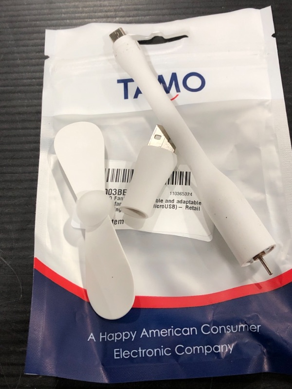 Photo 1 of TAMO FanFan - Portable and adaptable pocket fan (USB and MicroUSB)- Retail Packaging - White