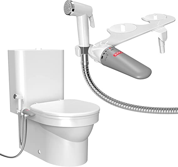 Photo 1 of 2-in-1 Bidet Attachment for Toilet Bidet Sprayer, Ultra-Slim Toilet Bidet Sprayer Attachment, Adjustable Cold Fresh Water Pressure,Non-Electric Bidet Toilet Seat
