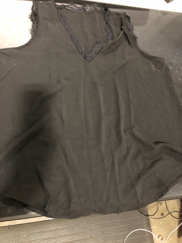 Photo 2 of  Women Lace Trim Tank Tops V Neck Fashion Casual Sleeveless Blouse Vest Shirts SIZE - 2X
