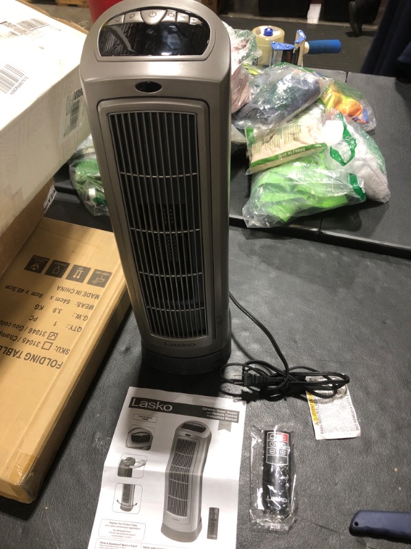 Photo 2 of Lasko 1500W Digital Ceramic Space Heater with Remote, 755320, Silver