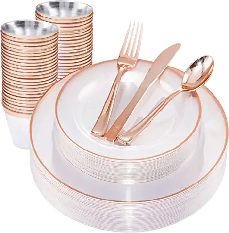 Photo 1 of 150 PC PLASTIC DINNERWARE SET