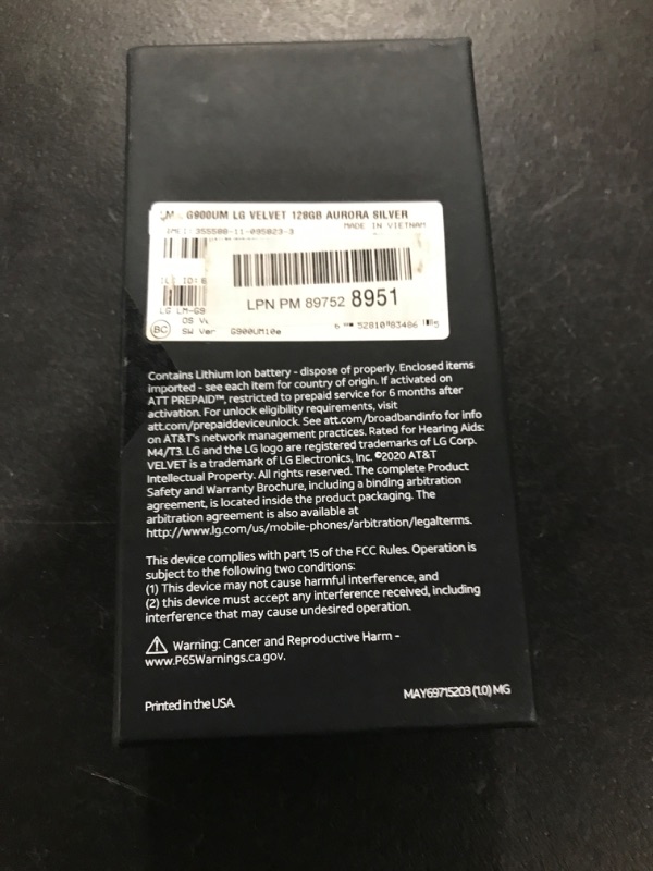 Photo 2 of LG Velvet 5G (128GB, 6GB RAM) 6.8" OLED, Snapdragon 765, 48MP 4K Camera, US 5G/4G LTE AT&T Unlocked (Cricket, Latin/NOT for T-Mobile) LM-G900UM (64GB SD Bundle, Aurora Silver)