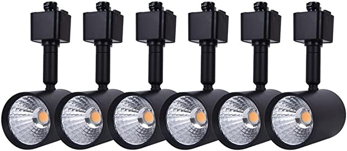 Photo 1 of 6 Pack LED Track Lighting Heads Compatible with Single Circuit H Type Track Lighting Rail Ceiling Spotlight for Accent Task Wall Art Exhibition Lighting 6.5W 24° Black (3000K Warm White)