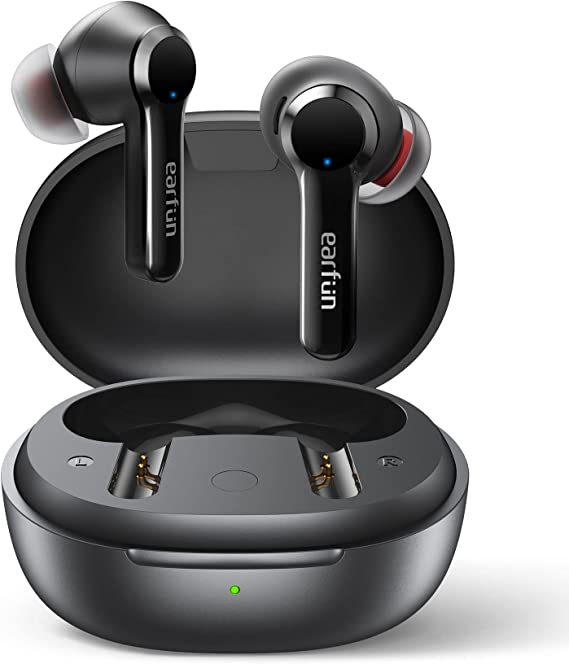 Photo 1 of EarFun Wireless Earbuds, Air Pro 2 Hybrid Active Noise Cancelling Wireless Earphones, Bluetooth 5.2 Headphones with 6 Mics Call, in-Ear Detection, Ambient Mode, 34H Playtime Wireless Charging, Black