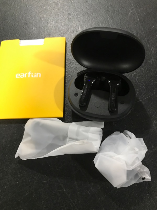 Photo 3 of EarFun Wireless Earbuds, Air Pro 2 Hybrid Active Noise Cancelling Wireless Earphones, Bluetooth 5.2 Headphones with 6 Mics Call, in-Ear Detection, Ambient Mode, 34H Playtime Wireless Charging, Black