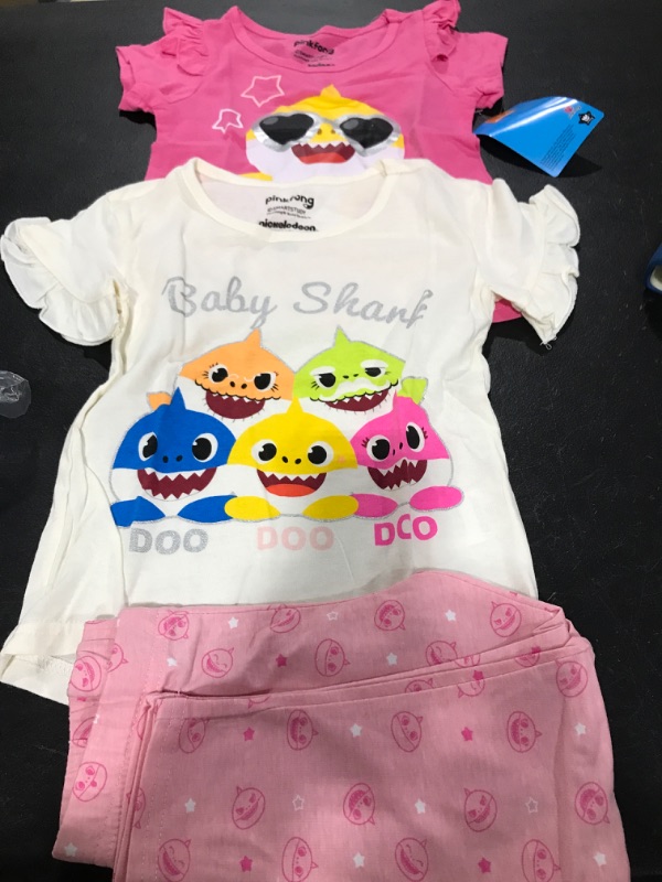 Photo 2 of Baby Shark Baby & Toddler Girl Short Sleeve T-shirts & Leggings 3pc Outfit Set SIZE 3T