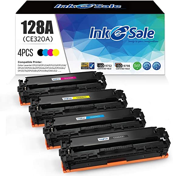 Photo 1 of INK E-SALE Remanufactured Toner Cartridge Replacement for HP 128A CE320A CE321A CE322A CE323A Canon 116 Black Cyan Magenta Yellow Toner Set for HP LaserJet CP1525n CP1525nw CM1415fn CM1415fnw Printer