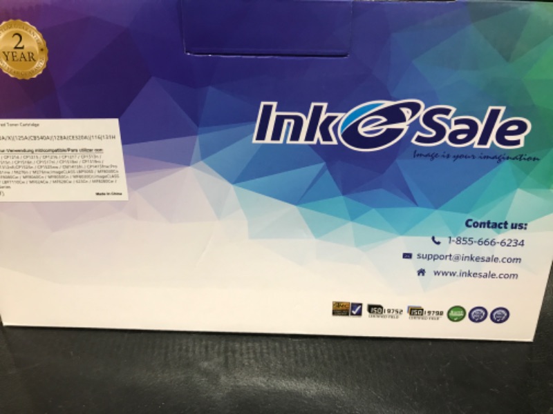 Photo 2 of INK E-SALE Remanufactured Toner Cartridge Replacement for HP 128A CE320A CE321A CE322A CE323A Canon 116 Black Cyan Magenta Yellow Toner Set for HP LaserJet CP1525n CP1525nw CM1415fn CM1415fnw Printer