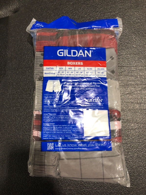 Photo 1 of 5 PACK MEN'S GILDAN BOXERS. SIZE MEDIUM 32-34. NEW!