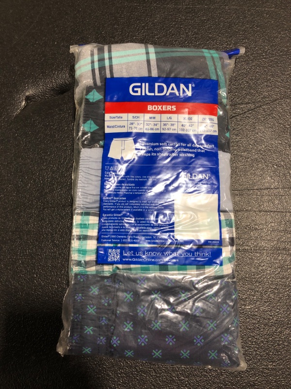 Photo 2 of 5 PACK MEN'S GILDAN BOXERS. SIZE MEDIUM 32-34. NEW!