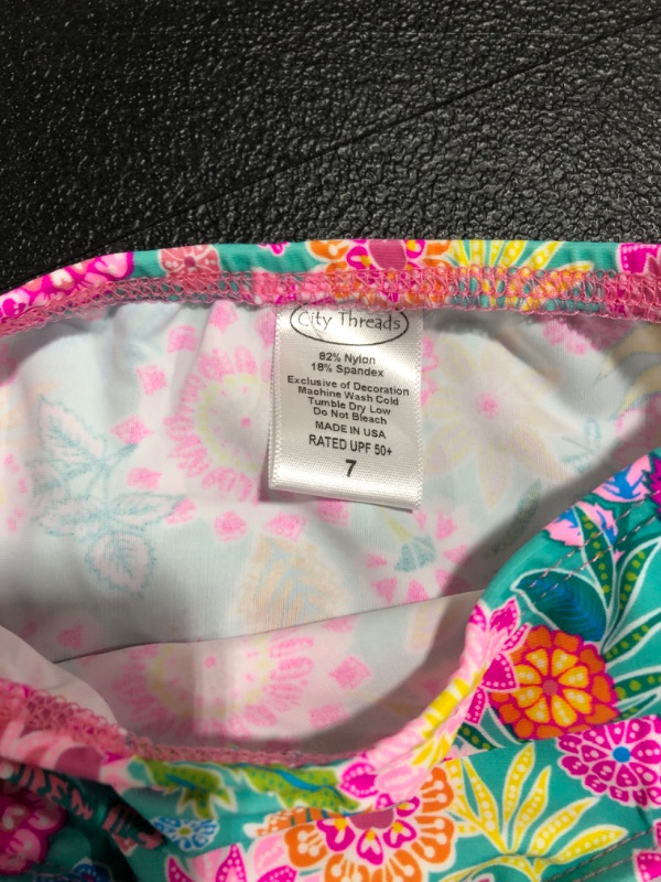 Photo 2 of YOUTH GIRLS' SWIMSUIT BOTTOMS. FLORAL. SIZE 7. 