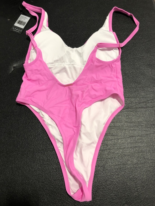 Photo 2 of  WOMEN'S ONE PIECE SWIMSUIT. PINK. SIZE MEDIUM.    