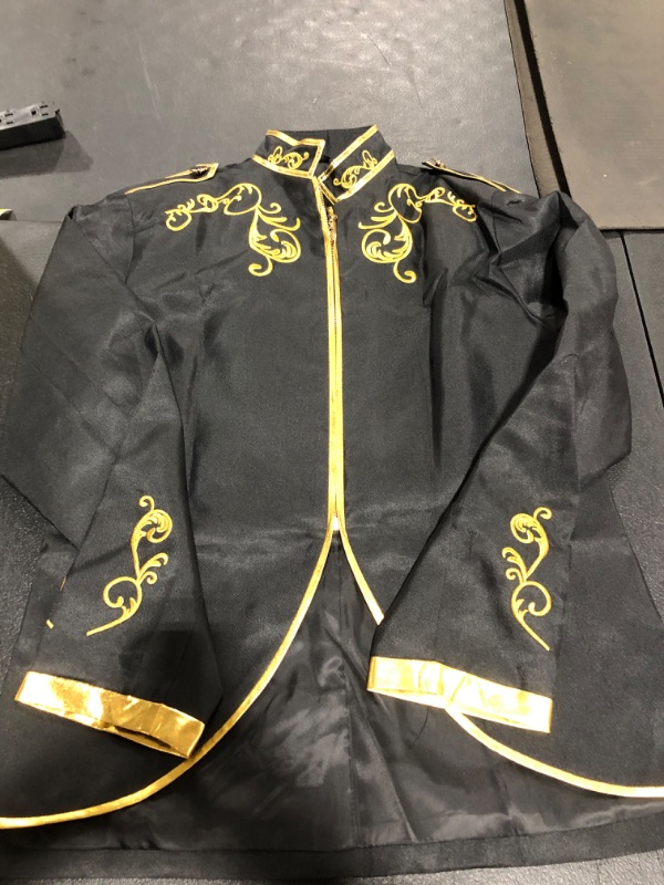 Photo 1 of Asian Costume Zip Up Jacket Black and Gold Size Small