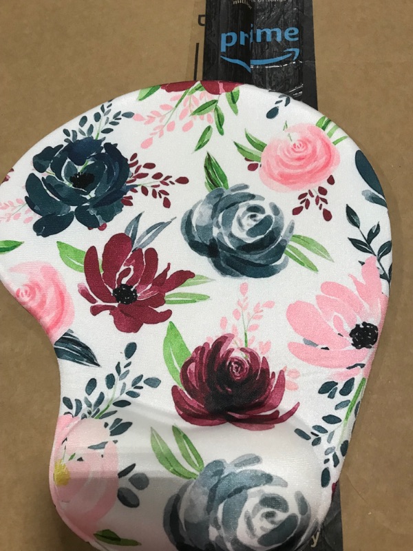 Photo 1 of Ergonomic Mouse Pad with Wrist Support Pink Flowers Peonies Floral Non-Slip Rubber Base Mousepad for Home Office Gaming Working Computers Laptop Easy Typing & Pain Relief