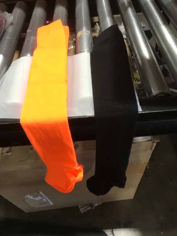 Photo 2 of 2 pack pair of thigh high socks orange/black