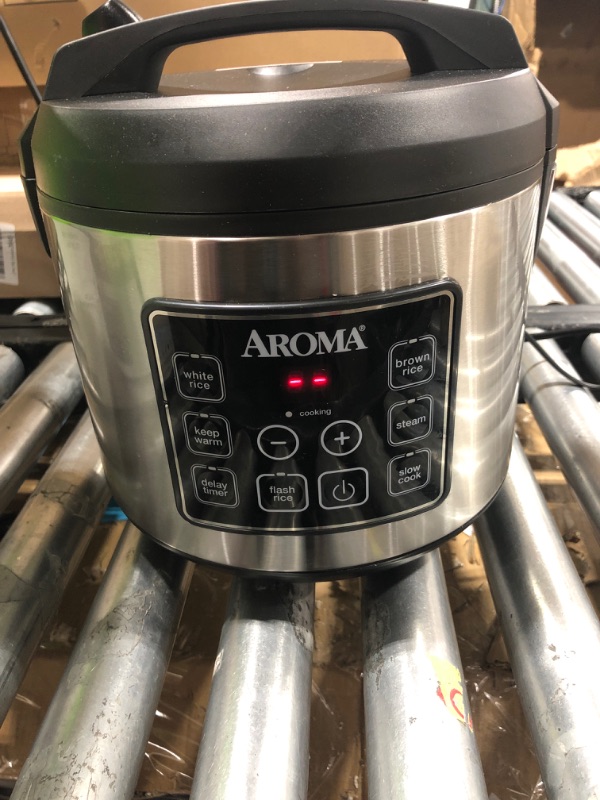 Photo 2 of Aroma ARC-150SB 20-Cup Digital Cool-Touch Rice Cooker, 10-7/8”H X 11-1/4”W X 10-7/8”D, Silver
