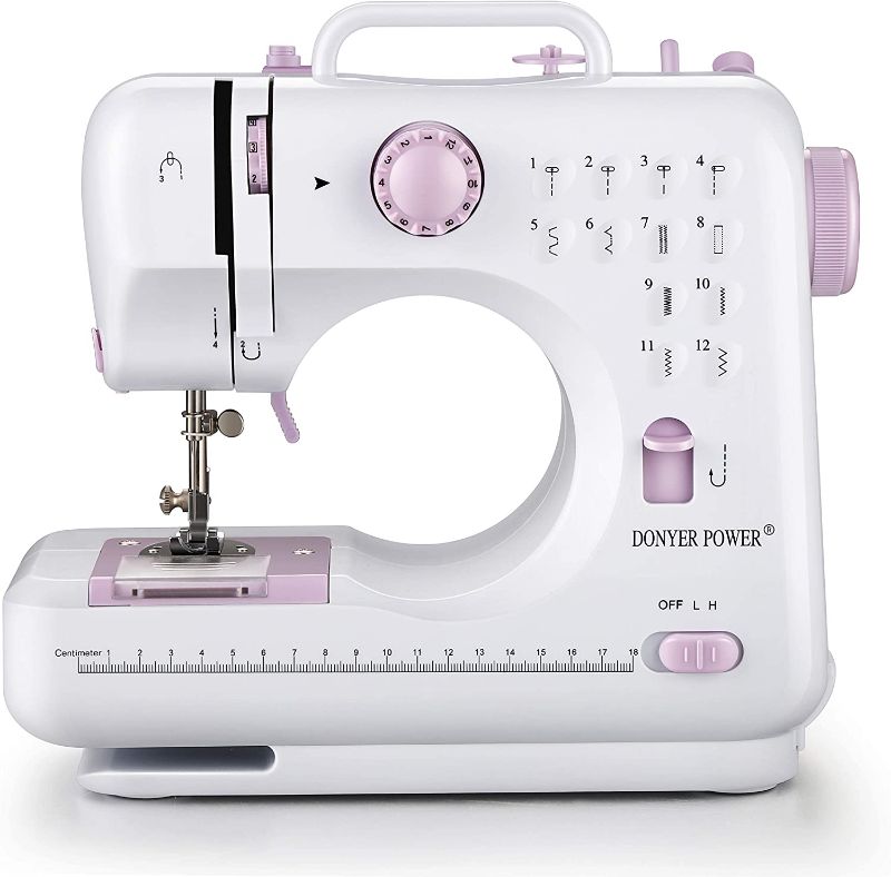 Photo 1 of DONYER POWER Electric Sewing Machine Portable Mini with 12 Built-in Stitches, 2 Speeds Double Thread, Embroidery,Foot Pedal
