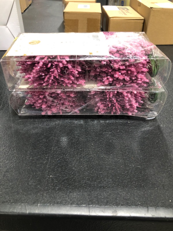 Photo 1 of 3.9"/38 Pieces Plastic Snowflake Ornaments Christmas Glitter Snowflakes Hanging Crafts for Christmas Tree Decorations (Pink01, 3.9in) 2 pack 
