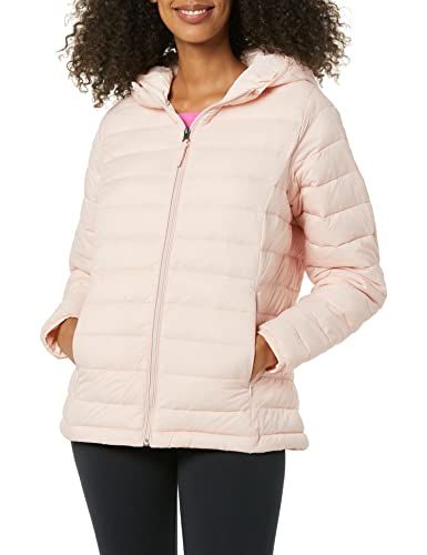 Photo 1 of Amazon Essentials Women's Lightweight Long-Sleeve Full-Zip Water-Resistant Packable Hooded Puffer Jacket, Light Pink, X-Small
