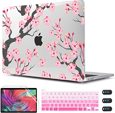 Photo 1 of CISSOOK Hard Shell Case for MacBook Pro 13 inch M2 Chip A2338 M1 A2289 A2251 2022-2020 Released, Cherry Floral Beauty Cover with Keyboard Cover and Screen Protector for 2022 Pro 13" - Cherry Blossoms
