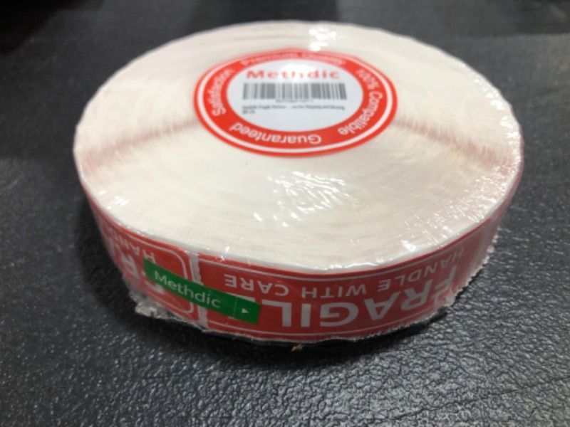 Photo 1 of Methdic Fragile Stickers - 1"x 3" Strong Adhesive Fragile Labels 1 Roll/1000 Labels(Handle with Care ,Fragile) Stickers for Shipping and Moving 1" x 3" | 1000 Labels