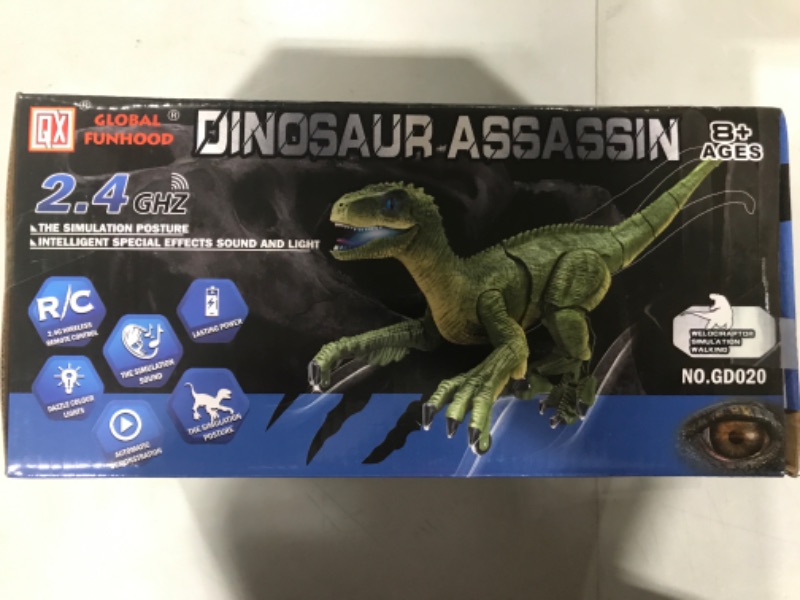 Photo 1 of 2.4G RC dinosaur assassin simulation dinosaur Intelligent sound posture remote control dinosaur toy with light
