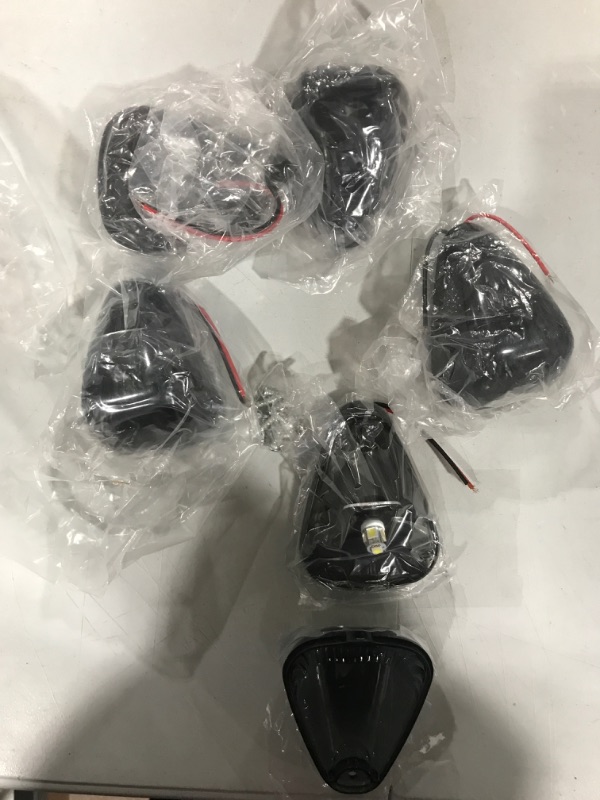 Photo 1 of 5pcs White LED Cab Roof Top Marker Running Lights Compatible with Truck SUV 4x4 (Black Smoked Lens Lamps)
