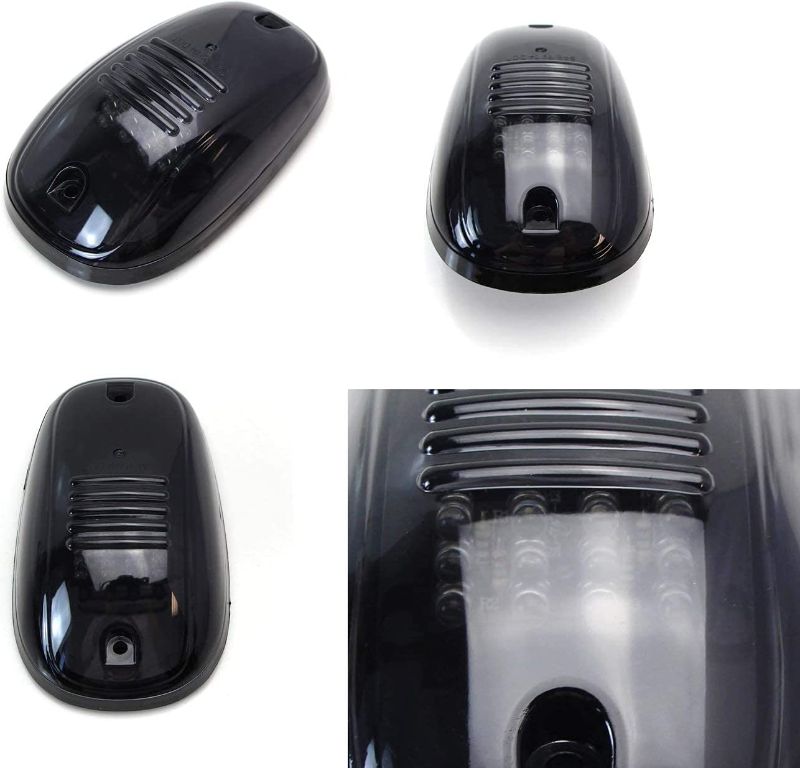 Photo 1 of 5pcs White LED Cab Roof Top Marker Running Lights Compatible with Truck SUV 4x4 (Black Smoked Lens Lamps)
