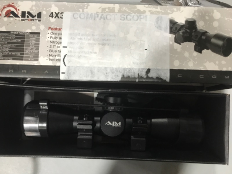 Photo 2 of AIM Sports 4X32 Compact Mil-Dot Scope with Rings