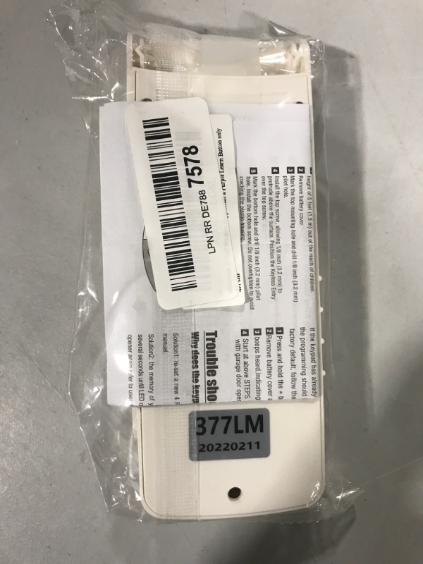 Photo 3 of 377LM,940D,139.53754 Wireless Keypad Keyless Entry only for a Purple Learn Button of Liftmaster/Sears Craftsman/Chamberlain Garage Door Openers(1Pack)