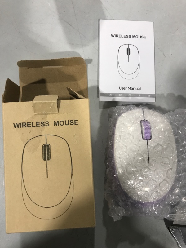 Photo 2 of Trueque Wireless Mouse E702 2.4GHz Portable Computer Mouse with USB Receiver, Comfortable Silent Mice for Laptop, Chromebook, PC, Notebook, Desktop, Windows, Mac White&Purple