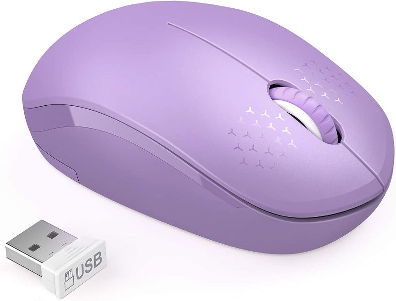 Photo 1 of Wireless Mouse, 2.4G Noiseless Mouse with USB Receiver - seenda Portable Computer Mice Cordless Mouse for PC, Tablet, Laptop - Purple
