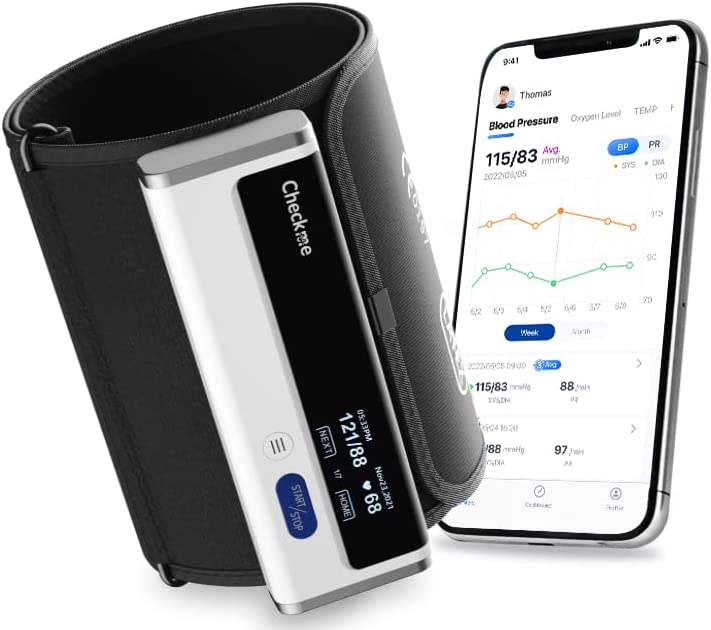 Photo 1 of Checkme BP2A Blood Pressure Monitor Upper Arm - Bluetooth BP Machine with Large Cuff and Historical Data, Accurate Digital Readings in 30 Seconds, Unlimited Data Stored in App for iOS & Android
