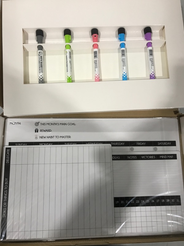 Photo 2 of Magnetic Dry Erase Weekly Calendar for Refrigerator by J&M associated. 8 Magnets and Eraser Markers, Easy to Clean, Ready to Organizer You Weekly Plan, Fridge White Board 12´´x 16´´