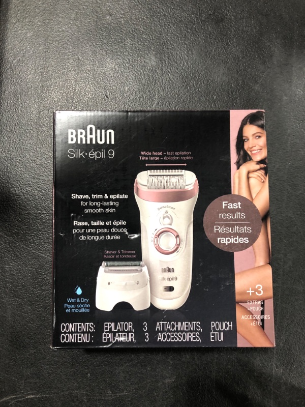 Photo 2 of Braun Epilator Silk-épil 9 9-720, Hair Removal for Women, Wet & Dry, Womens Shaver & Trimmer, Cordless, Rechargeable Silk-epil 9-720