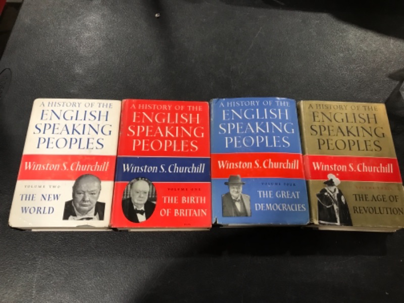 Photo 1 of 4 PACK WINSTON S. CHURCHILL ENGLISH SPEAKING PEOPLES BOOKS 