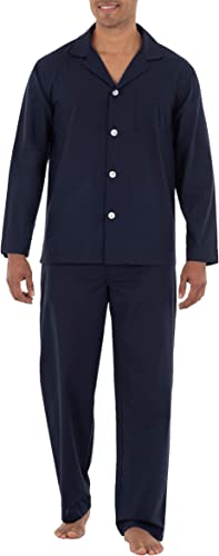 Photo 1 of Fruit of the Loom Men's Long Sleeve Broadcloth Pajama Set, size 2XL.